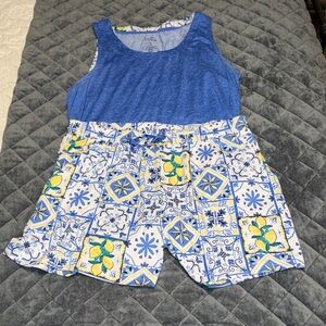 Croft & Barrow Blue and Yellow Patterned Sleepwear